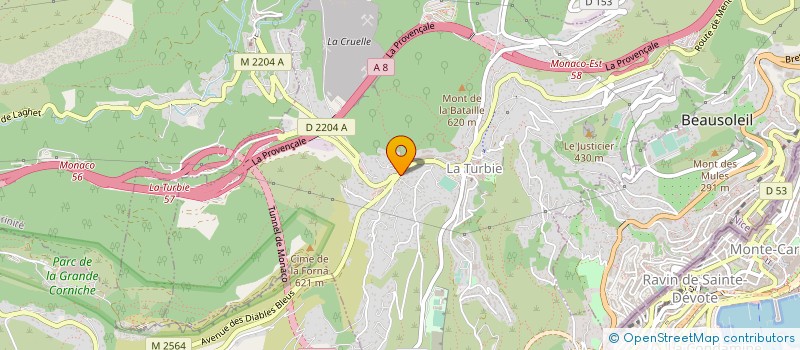 localisation de l'entreprise ARAYNOVA à LA TURBIE
