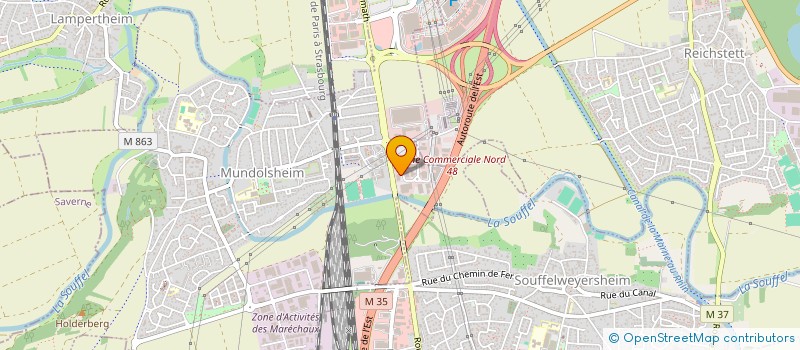 localisation de l'entreprise ARB IMMO  MUNDOLSHEIM