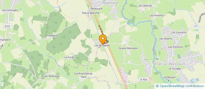 localisation de l'entreprise ARBAN CHAUFFAGE SANITAIRE à MALAFRETAZ