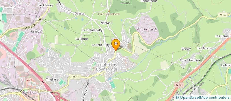 localisation de l'entreprise ARBO' GREEN ELAGAGE  SAINT-JEAN-BONNEFONDS