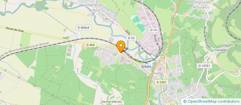 localisation de l'entreprise ARBOIS TOURISME 21 à ARBOIS