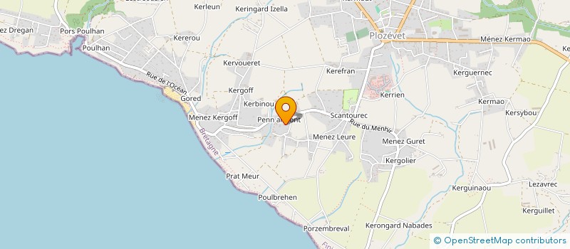 localisation de l'entreprise ARBORES PAYSAGES à PLOZEVET