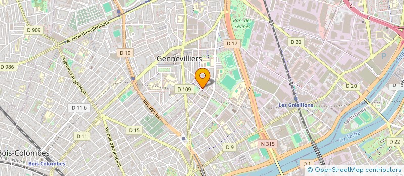 localisation de l'entreprise ARBRES&SENS à GENNEVILLIERS
