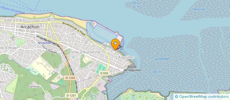 localisation de l'entreprise ARC-ABRIS à ARCACHON