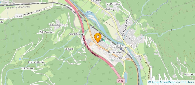 localisation de l'entreprise ARC ASSISTANCE SAVOIE  VAL-D'ARC