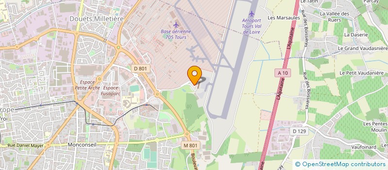 localisation de l'entreprise ARC ATLANTIQUE AVIATION à TOURS