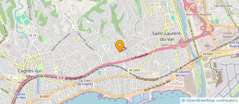 localisation de l'entreprise ARCA-SUD (ASSOCIATION REGIONALE DE COORDINATION EN ADDICTOLOGIE DE LA REGION SUD) à CAGNES-SUR-MER