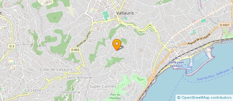 localisation de l'entreprise ARCADIE IMMOBILIERE à VALLAURIS