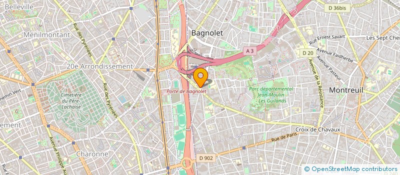 localisation de l'entreprise ARCADY à BAGNOLET