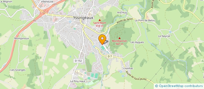 localisation de l'entreprise ARCAM' YS, LES ARCHERS DU PAYS DES SUCS à YSSINGEAUX