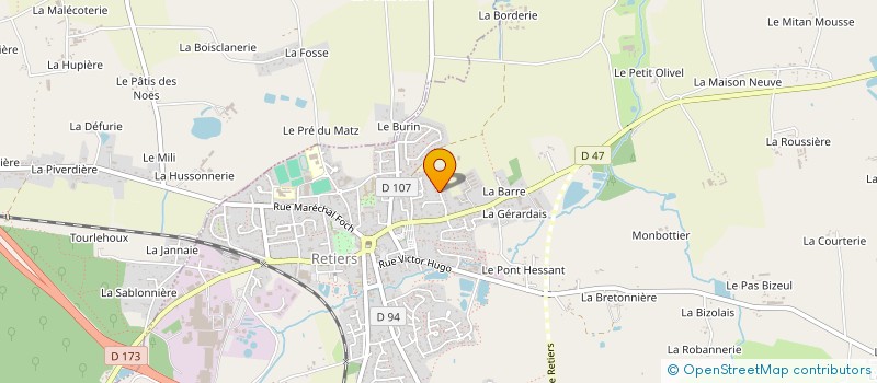 localisation de l'entreprise ARCHERS DE LA ROCHE AUX FEES  RETIERS