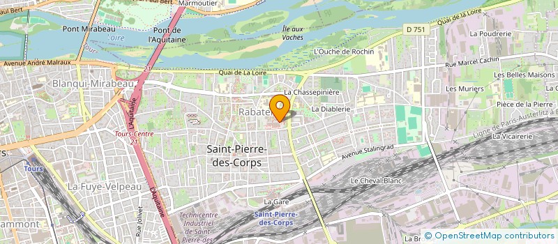 localisation de l'entreprise ARCHITECTE D'INTERIEUR AGENCEMENT ET DESIGN  SAINT-PIERRE-DES-CORPS