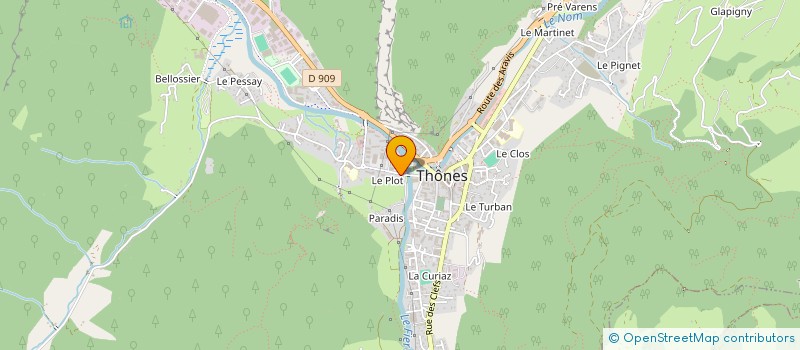 localisation de l'entreprise ARCHITECTURE INGENIERIE CONSTRUCTION  THONES