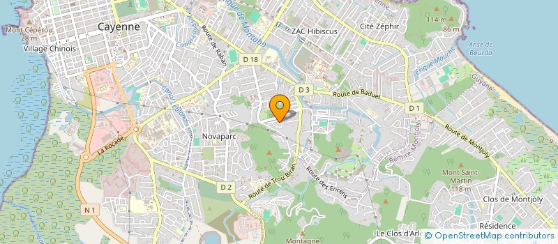 localisation de l'entreprise ARCHIVISTES, BIBLIOTHECAIRES, DOCUMENTALISTES DE GUYANE  CAYENNE