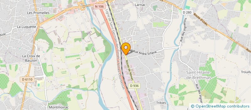 localisation de l'entreprise ARCOM ALES à SAINT-HILAIRE-DE-BRETHMAS