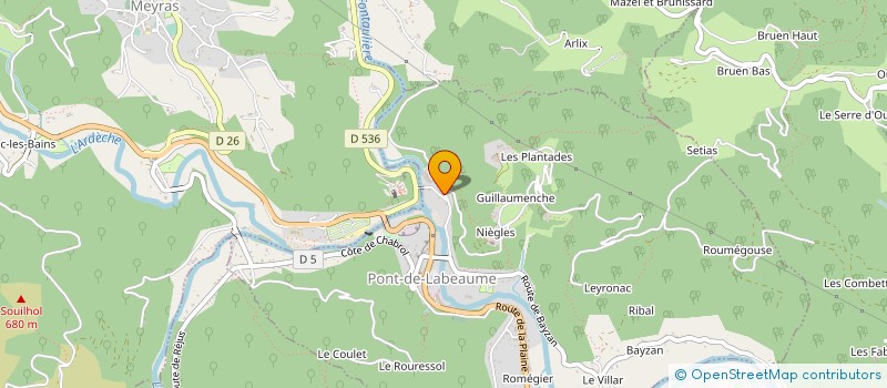 localisation de l'entreprise ARDAIR à PONT-DE-LABEAUME