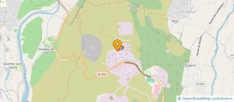 localisation de l'entreprise ARDECHE ENROBES à LAVILLEDIEU