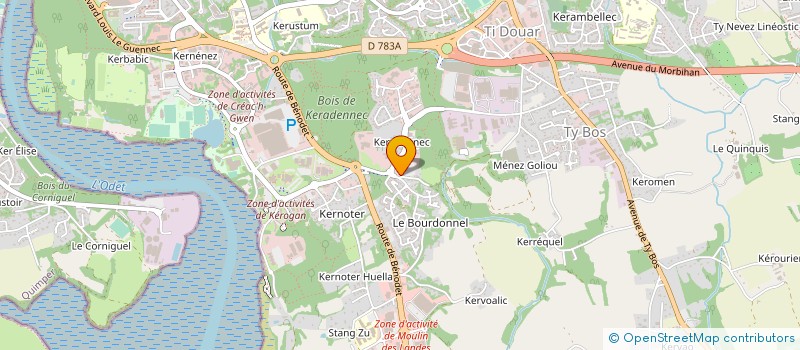 localisation de l'entreprise ARECOM ASS REG ETUD COOP MARIT  QUIMPER