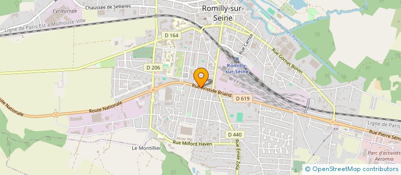 localisation de l'entreprise ARENOV BATIMENT à ROMILLY-SUR-SEINE
