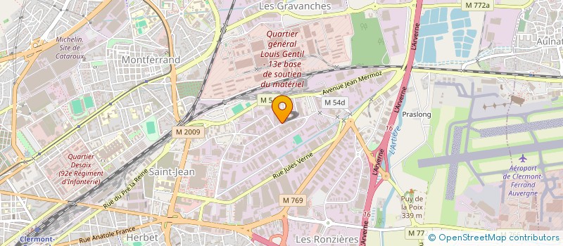 localisation de l'entreprise ARENOVER à CLERMONT-FERRAND