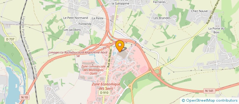 localisation de l'entreprise ARES COIFF à CHAMPNIERS
