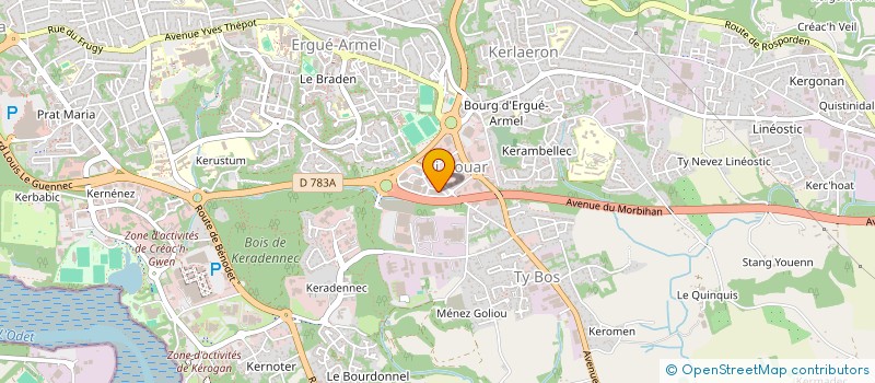 localisation de l'entreprise AREVINE à QUIMPER