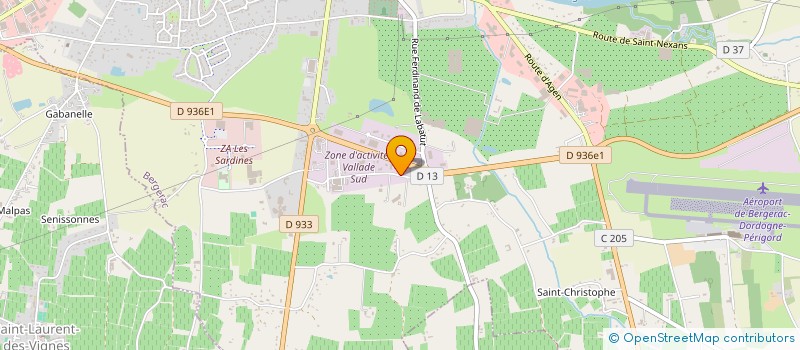 localisation de l'entreprise ARGENSON 64 RN à BERGERAC