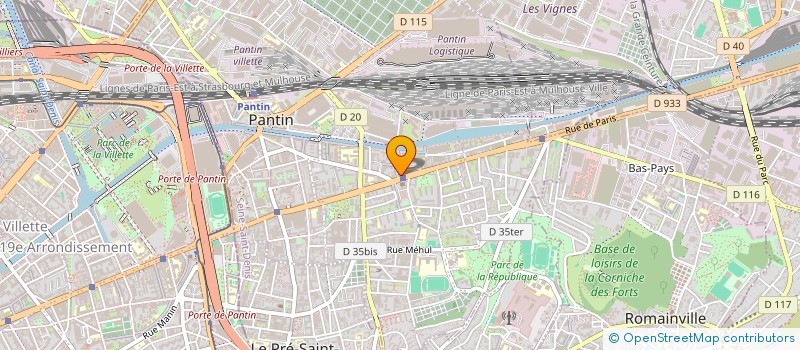 localisation de l'entreprise ARIA à PANTIN