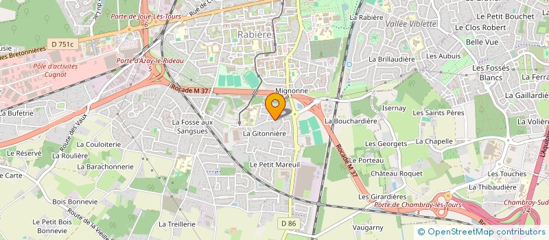 localisation de l'entreprise ARIANE à JOUE-LES-TOURS