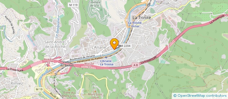 localisation de l'entreprise ARIANE COIFFURE à NICE