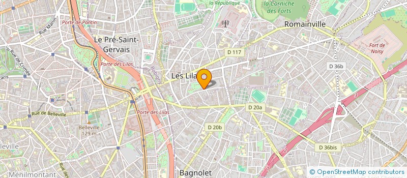 localisation de l'entreprise ARIANE-STORES à LES LILAS