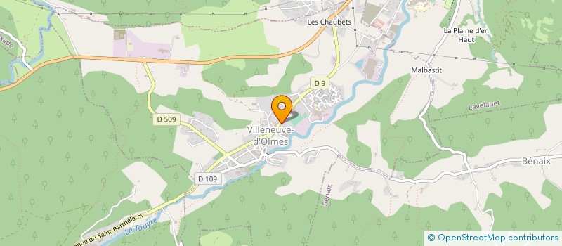 localisation de l'entreprise ARIEGE CONCEPT CHAUFFAGE à VILLENEUVE-D'OLMES