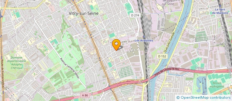 localisation de l'entreprise ARIES à VITRY-SUR-SEINE