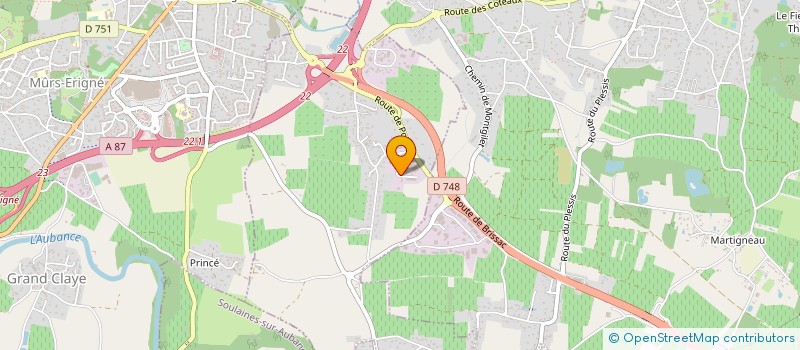 localisation de l'entreprise ARIPL' EX à SAINT-MELAINE-SUR-AUBANCE