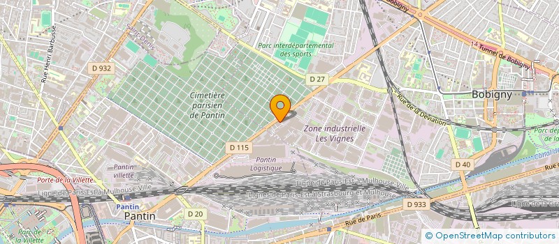 localisation de l'entreprise ARIS - SERVICES  BOBIGNY