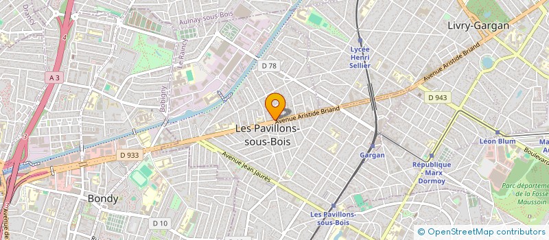 localisation de l'entreprise ARISIDE AUTO ECOLE  LES PAVILLONS-SOUS-BOIS