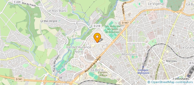localisation de l'entreprise ARISS à LIMOGES
