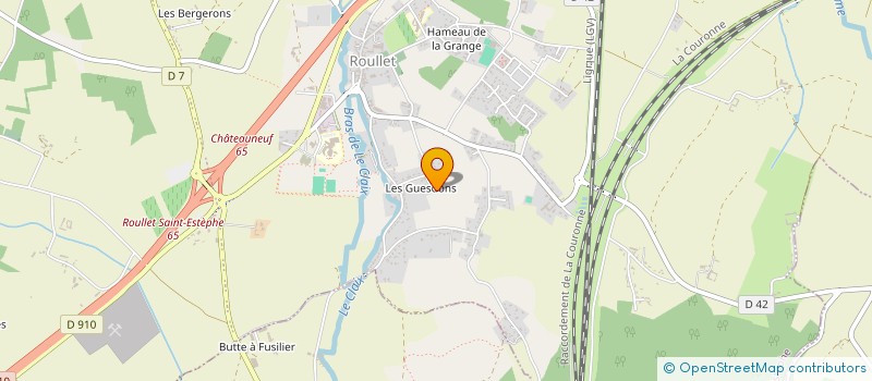localisation de l'entreprise ARLOT SERVICES à ROULLET-SAINT-ESTEPHE