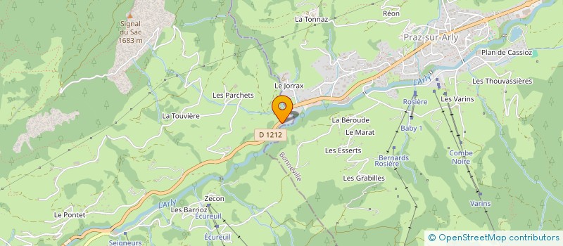 localisation de l'entreprise ARLY 980  FLUMET