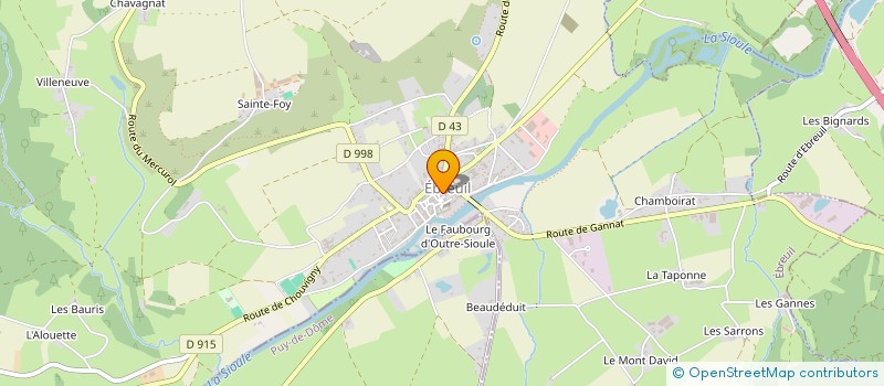 localisation de l'entreprise ARMI à EBREUIL