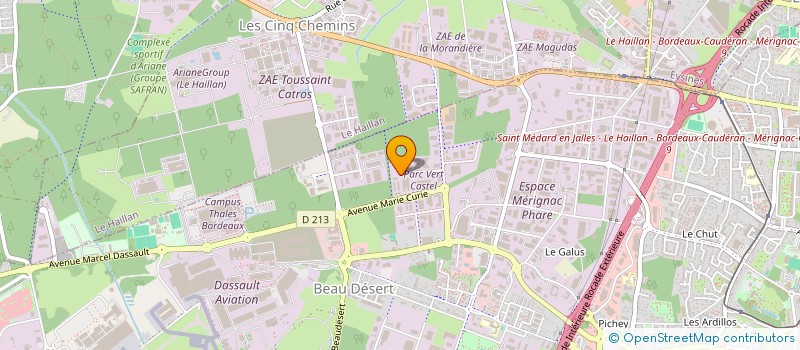 localisation de l'entreprise ARMO & VINS ET SPIRITUEUX - AVS  MERIGNAC