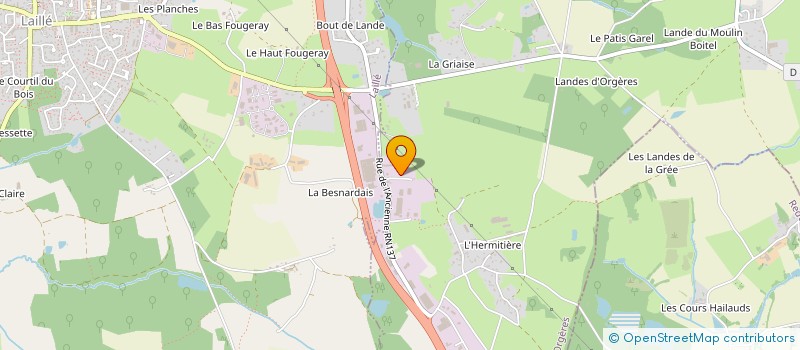 localisation de l'entreprise ARMOR CHIMIE à ORGERES