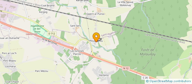 localisation de l'entreprise ARMOR HELARY PAYSAGE  PLOUMAGOAR