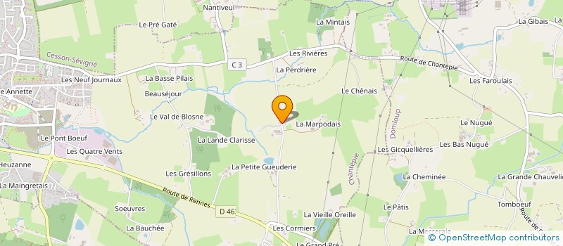 localisation de l'entreprise ARMOR-LAB à CHANTEPIE