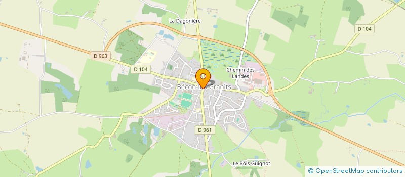 localisation de l'entreprise ARMURERIE D'ANJOU EURL  BECON-LES-GRANITS