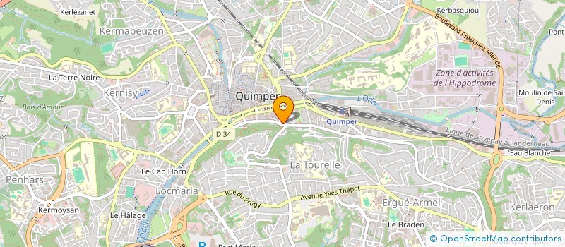 localisation de l'entreprise ARNAUD JARDIN à QUIMPER