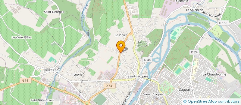 localisation de l'entreprise ARNO INVEST à COGNAC