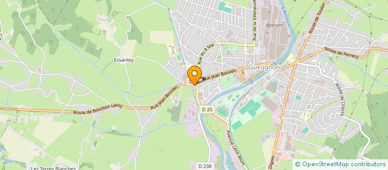 localisation de l'entreprise ARNOUD & ASSOCIES à GUEUGNON
