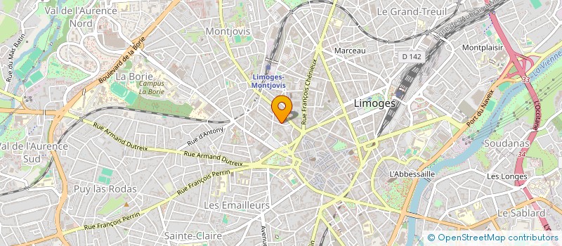 localisation de l'entreprise AROLAU à LIMOGES