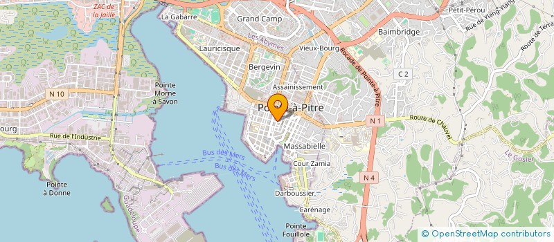localisation de l'entreprise ARSENE HORLOGERIE BIJOUTERIE à POINTE-A-PITRE
